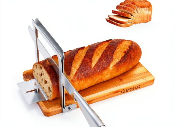 CAROCUT Bread Slicer Stainless Steel Adjustable Foldable-0