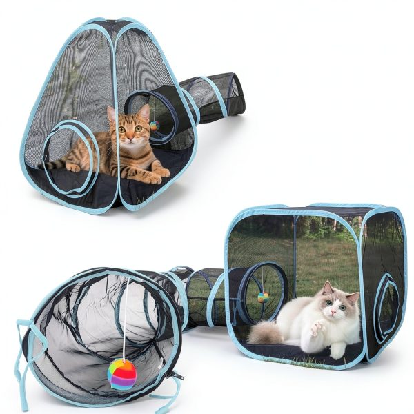 Outdoor Cat Enclosure GONPETGP Foldable Tent Cube-4