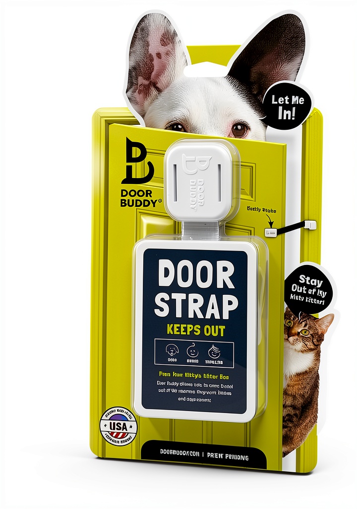 Adjustable cat door strap