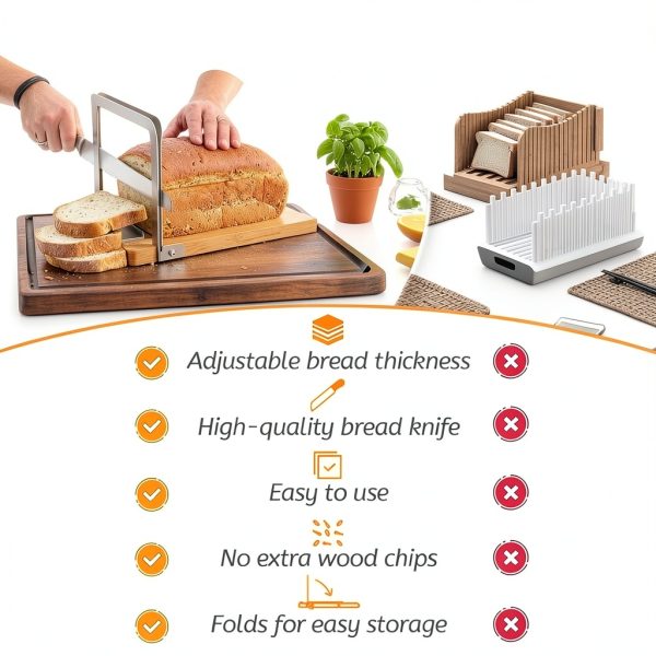 CAROCUT Bread Slicer Stainless Steel Adjustable Foldable-5