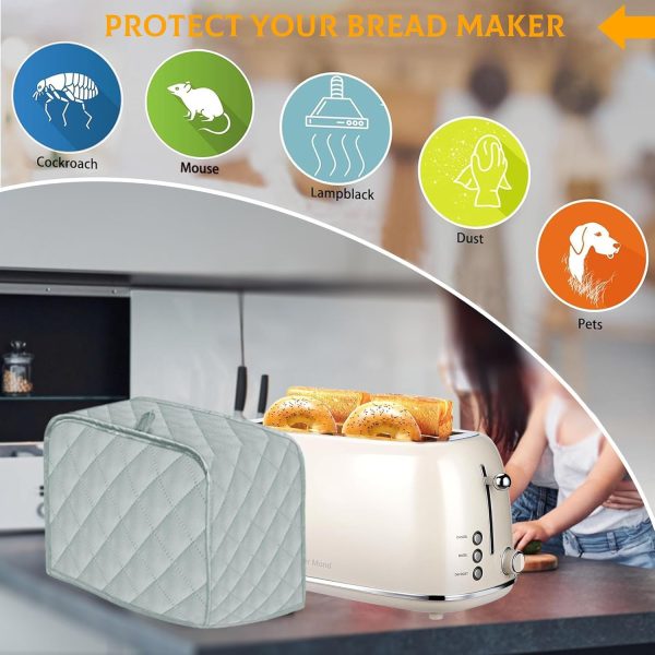 BAWEN Four Slice Toaster Cover Black Gray Polyester Dust-2