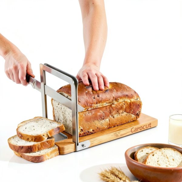 CAROCUT Bread Slicer Stainless Steel Adjustable Foldable-4