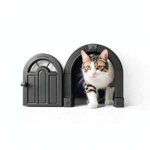 Cat Door Meow Manor Indoor ABS Flapless Large-0