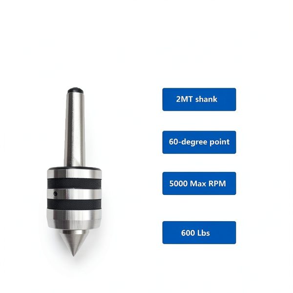 WFLNHB Live Center 2MT 60 Degree Lathe Medium Duty Live Tailstock Center for Wood & Metal Lathe CNC Work-2